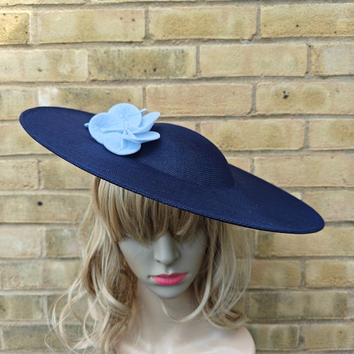 Navy blue white flower - navy, large
