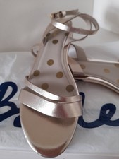 BODEN Gold Leather Strappy Low