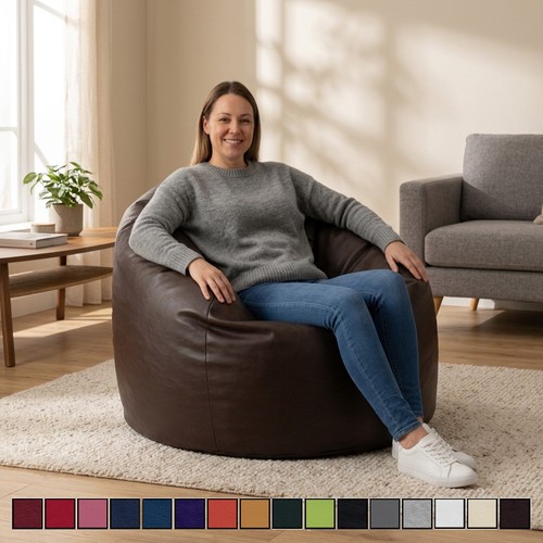 Faux leather bean bags - leather,