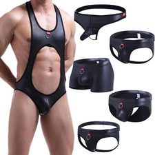 Men's Faux Leather Backless