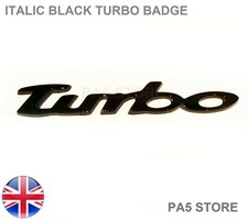 Italic BLACK Turbo Car Badge
