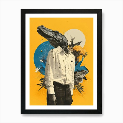 Alligator head art print - alligator,