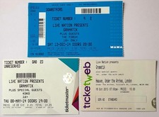 GRAMATIX CONCERT TICKET & TWO CONCERT TICKET STUBS 