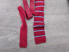 Square Ended Silk Red Striped Tie by Hawes & Curtis Jermyn Street London