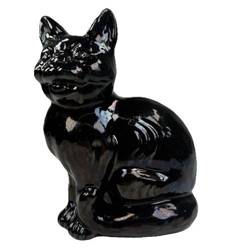 Victorian pottery cat - pottery,