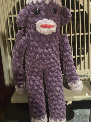 Handmade crochet sock monkey - handmade,