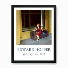 Edward Hopper Hotel Window Art Prin Framed Wall Art Poster Canvas Print Picture