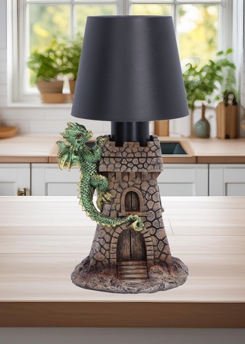 Green castle dragon - castle,
