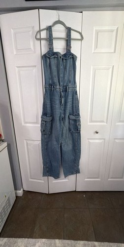 Zara trf denim cargo jumpsuit - trf,