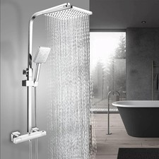EVOLVE Thermostatic Shower Mixer Hand Rail Square Easy Fixing Kit WRAS Approved