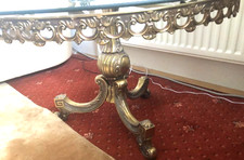 VINTAGE BRASS & GLASS ROUND COFFEE TABLE -----EXTRA RARE...