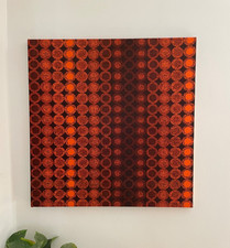 Vintage 1950s Peter Hall “Halo” Heals Fabric Retro Textile Wall Hanging