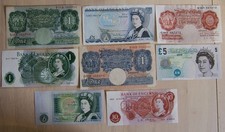 Group of 8 Different Types/Styles of Great Britain Banknotes: All Circulated