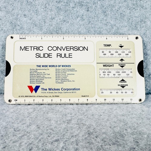 Metric conversion slide rule - metric,