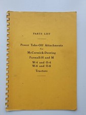 McCORMICK DEERING FARMALL H & M TRACTOR PTO ATTACHMENTS PARTS LIST - COPY