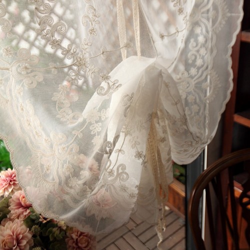 Embroidered lace roman curtain - roman,