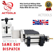 Mini Vertical Milling Slide on Z Type Caste Iron Angle Plate With 50mm Vise UK