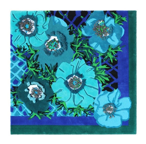 Sky flower hand tufted - tufted, woolen