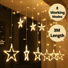 Decoration Star Window Curtain Lights 3M Lenght Ramadan Decoration UK Plug CE