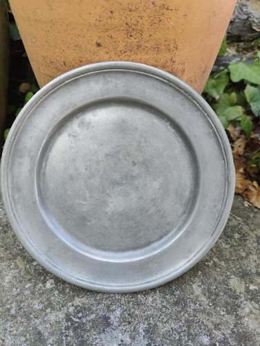Antique pewter plate - pewter,