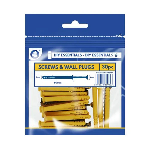4x60mm screws wall plugs - 4x60mm,