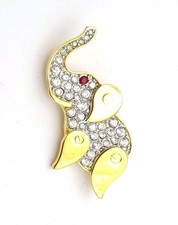 Monet Elephant Brooch Pave Set