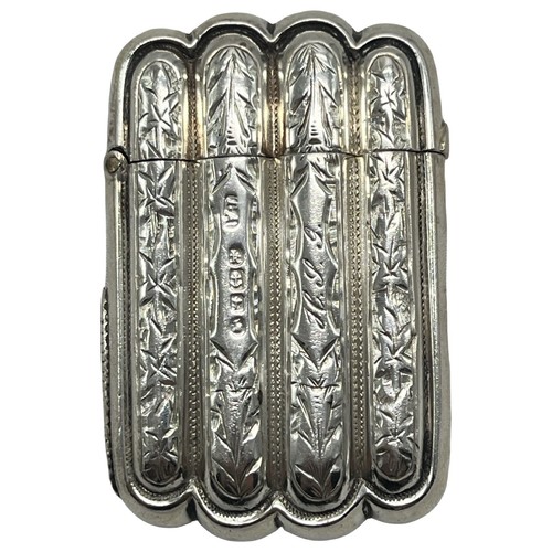Floral engraved silver vesta - a,