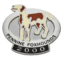 The Pennine Foxhounds Hunt Hunting Club 2000 Supporters Enamel Brooch Badge