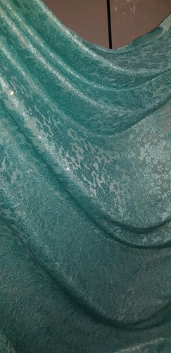 Mint floral glittery - 1m,
