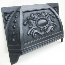 Antique Cast Iron Arts & Crafts Fireplace Canopy Hood 15" -16" Fireplace Opening