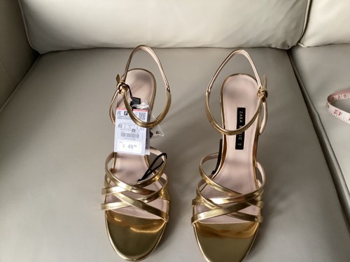 Zara gold faux leather high - gold,