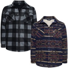 New Mens Sherpa Shacket Button