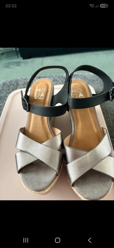Moda pelle wedged sandals - moda,