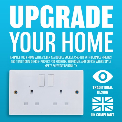13amp socket double - socket, switch