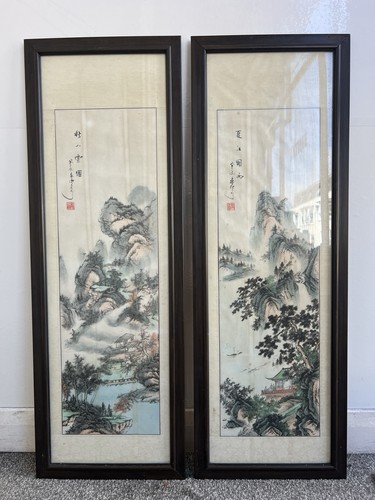 Pair fine chinese landscapes - pair,