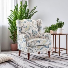 Floral Accent Chair, High Back