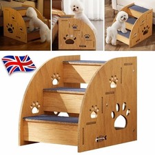 3 Steps Pet Ramp Wooden Dog