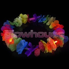 Light Up Hawaiian Lei Flowers Luau Hawaii Hula Necklace Wholesale