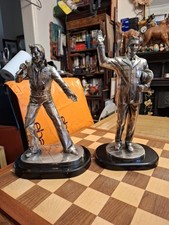 2 Vintage Elvis Presley Statue Leonardo Silver Dreams Love me Tender & G.I Blues