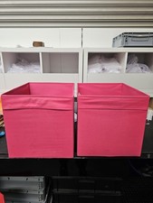 2x Bright Pink Material Ikea Kallax Storage Cube boxes only. Used condition