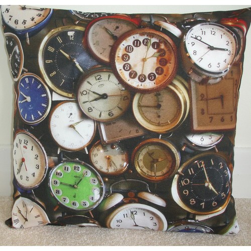 Cushion cover 14x14 - cover, clocks
