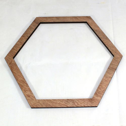 Wooden laser cut hexagon - laser, hoop