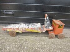 Vintage Very Large Wooden Model Lorry With Trailer ( Roughly 1m long )