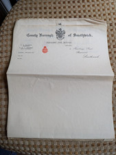 10 SHEETS OF PAPER LETTERHEAD BOROUGH OF SMETHWICK AUXILIARY FIRE SERVICE WWII