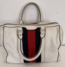 GUCCI BOSTON WHITE LEATHER BAG MADE IN ITALY GA007