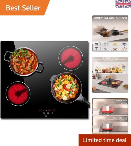 Efficient 60cm black glass - 60cm,