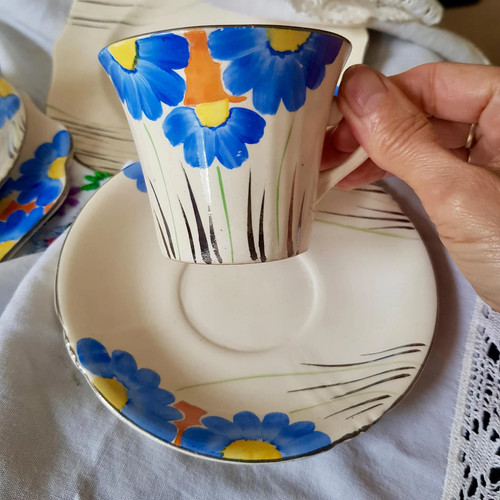 Vintage deco tea cup saucer - ,
