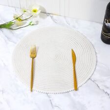 Round Pom Pom Placemats Set Of 4 Table Mats Dining Tableware Essential