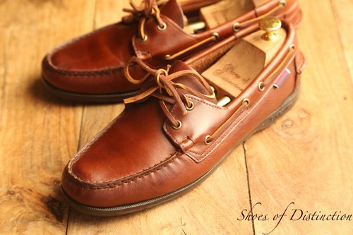 Sebago tan brown leather boat - sebago,