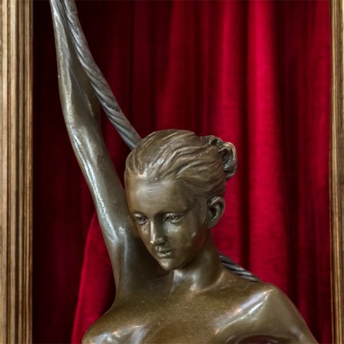 Bronze statue woman dancer - bronze,